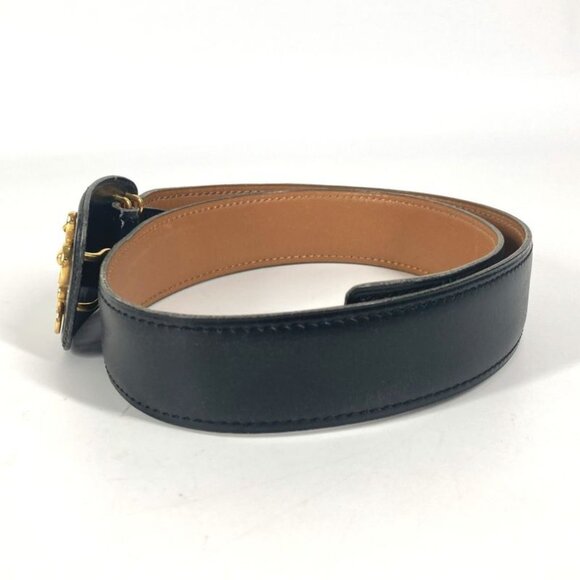 Hermes Belt Vintage Buckle Leather Black display picture 3